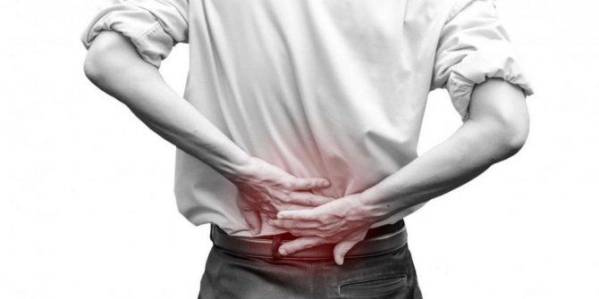 Lower back pain in a man